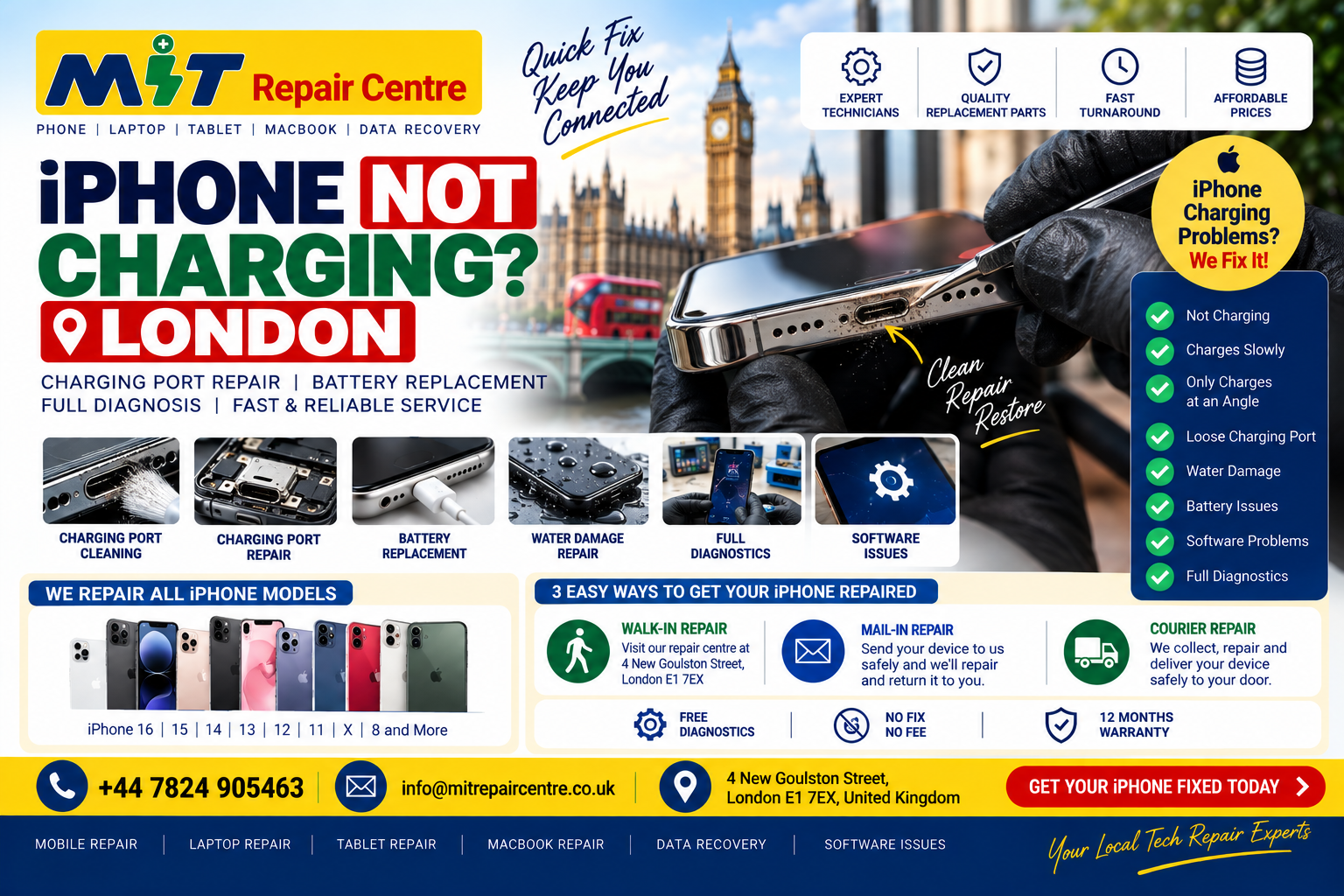 iPhone Not Charging? 9 Common Causes & Charging Port Repair in London